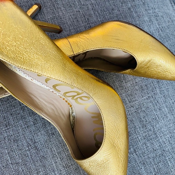 SAM Edelman metallic gold heels size 8 1/2 - Picture 10 of 12